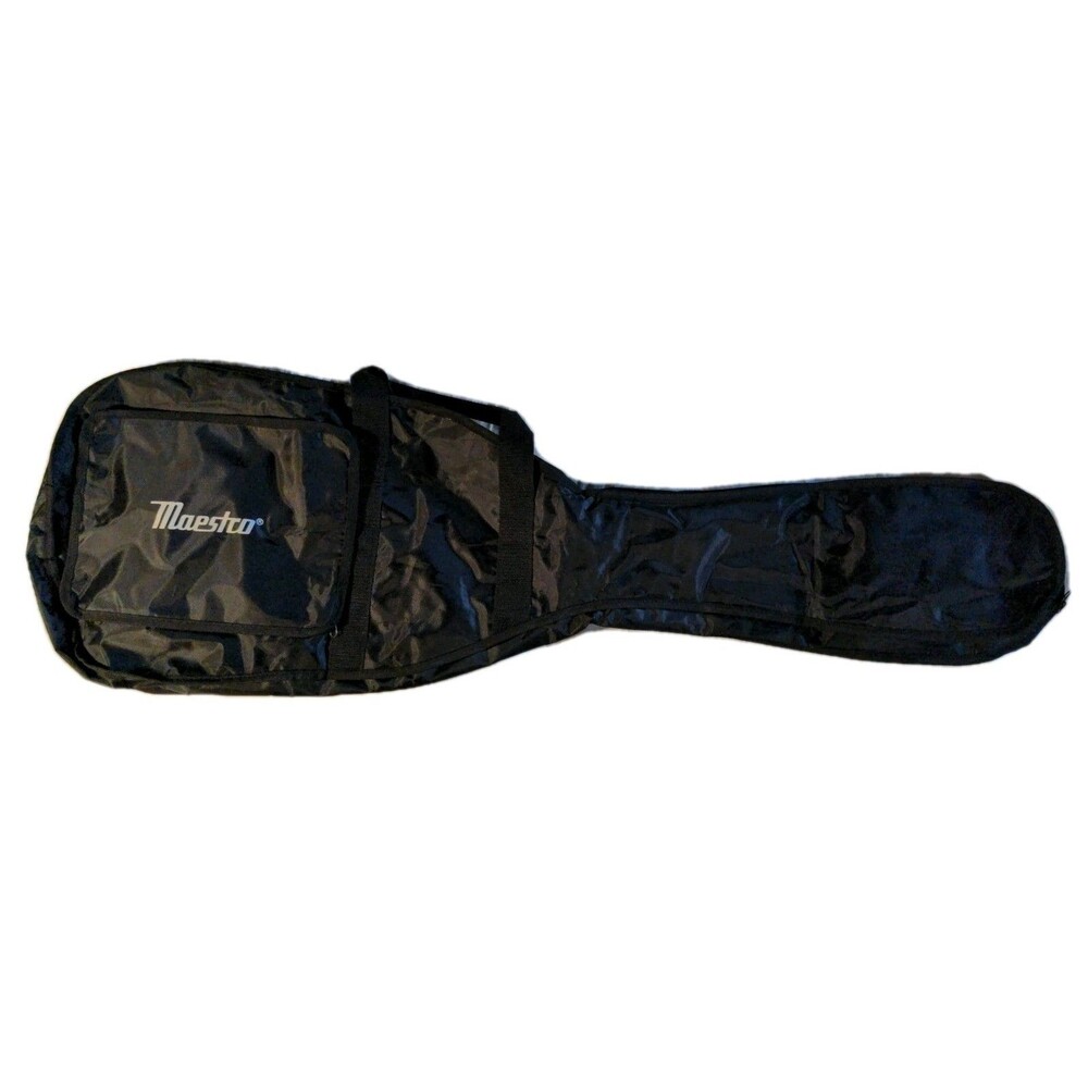Maestro Black Guitar Zipper Gig Bag - Sturdy Nylon w/ Handle  + Shoulder Strap